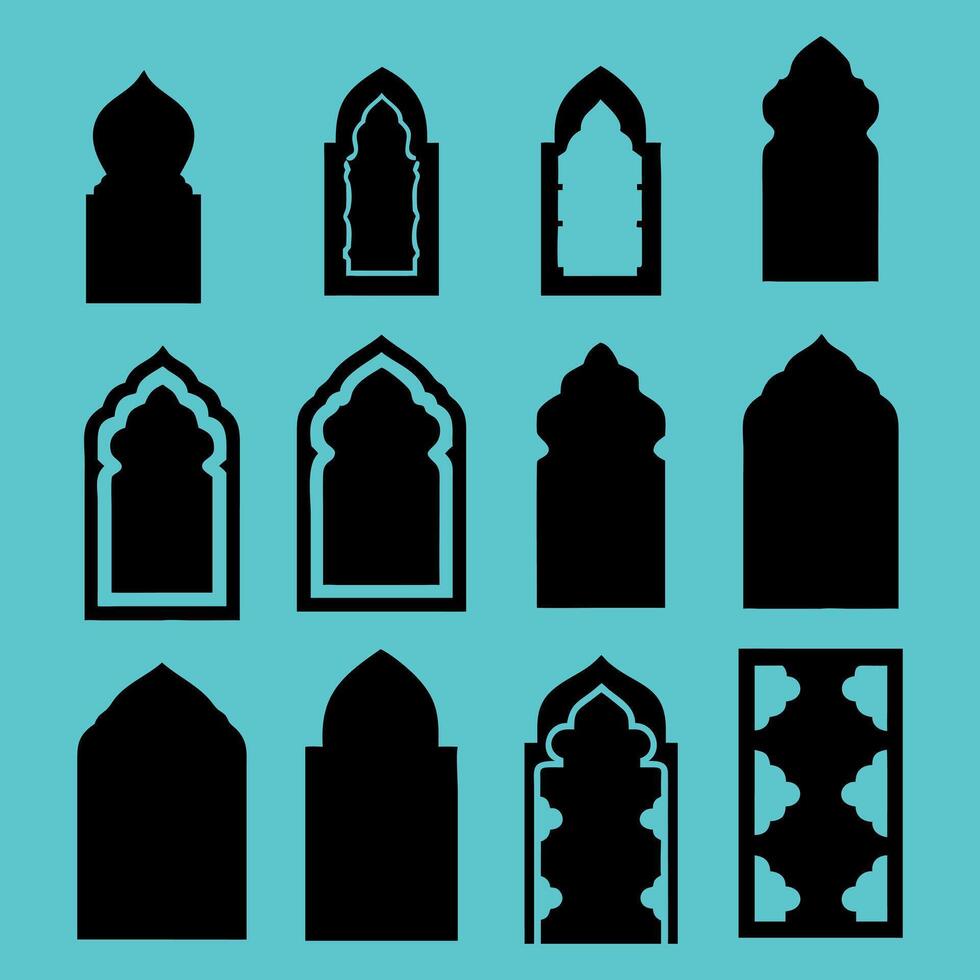 Middle Eastern Window Frame Clipart vector