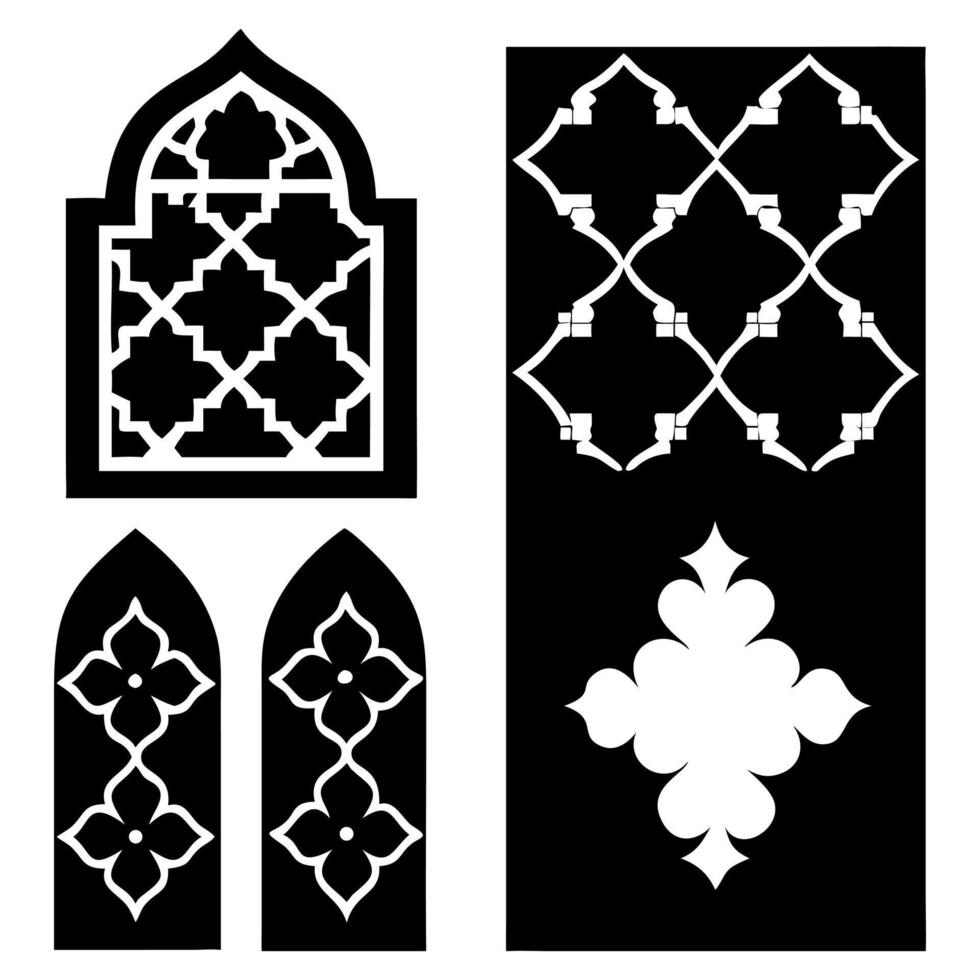 Arabic Archway Silhouette Set vector