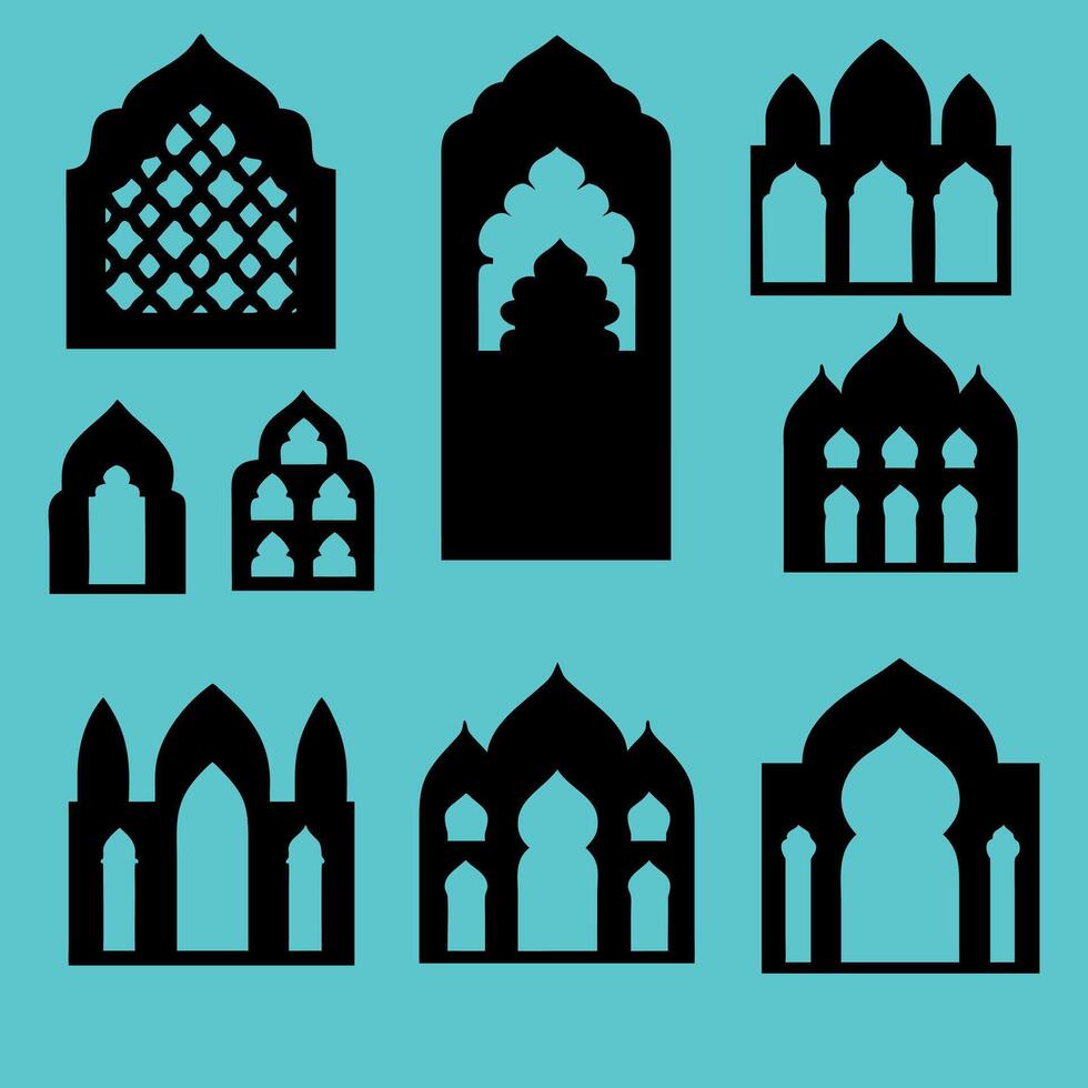 Islamic Arched Window Designs vector