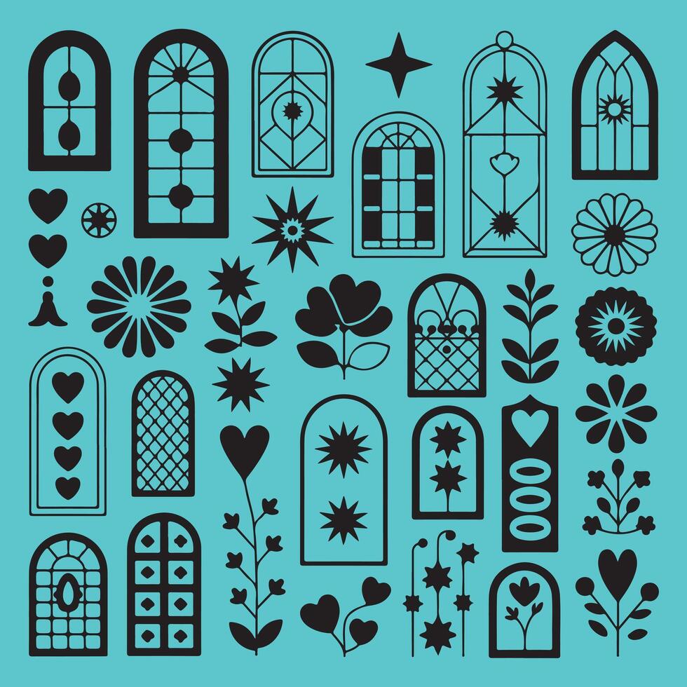 Islamic Arch Shape Icons for Design vector