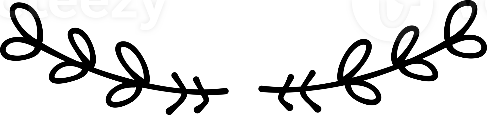 Leaves line divider png