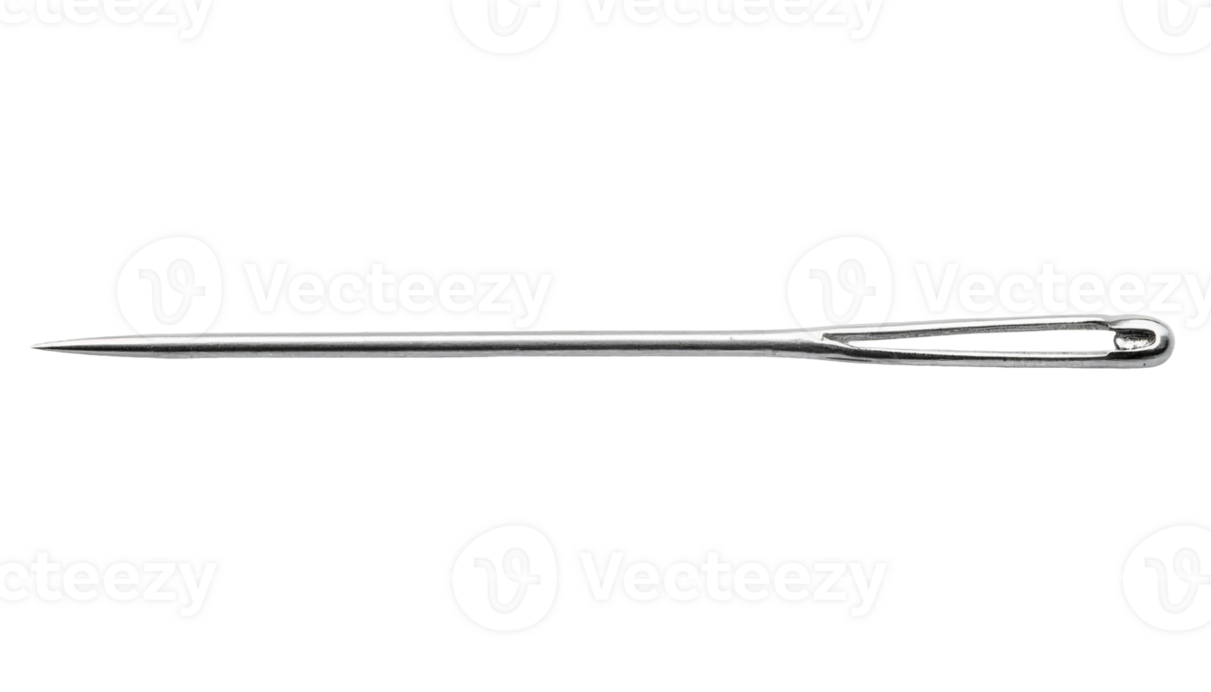 metal sewing needle on isolated background with close-up texture of needlepoint and threading hole for tailoring and textile design png