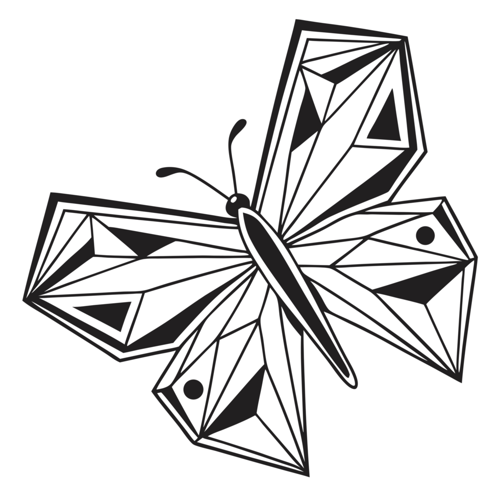 Geometric Butterfly Illustration Art Polygonal Design On transparent Background For Creative Projects png