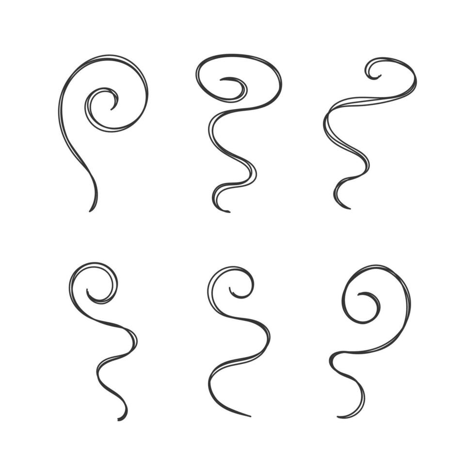 Smoke steam icon set isolated flat design. vector