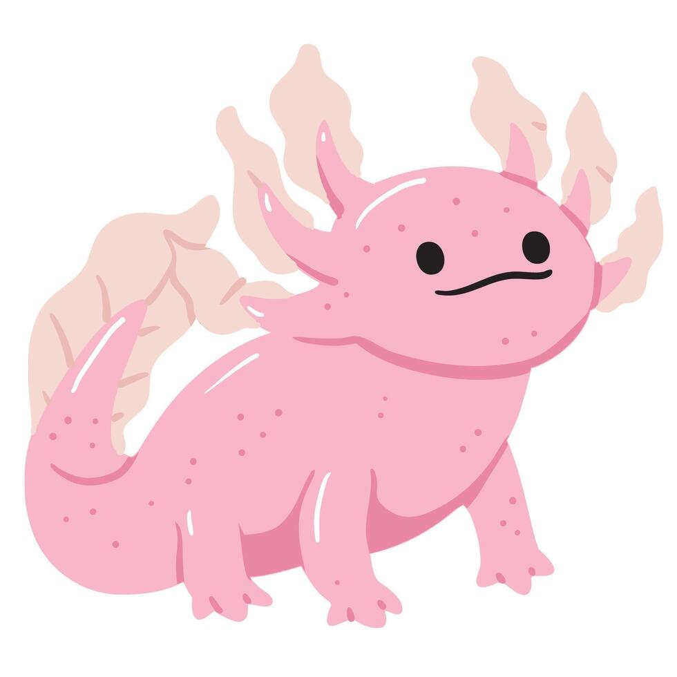Cute Pink Axolotl Illustration vector