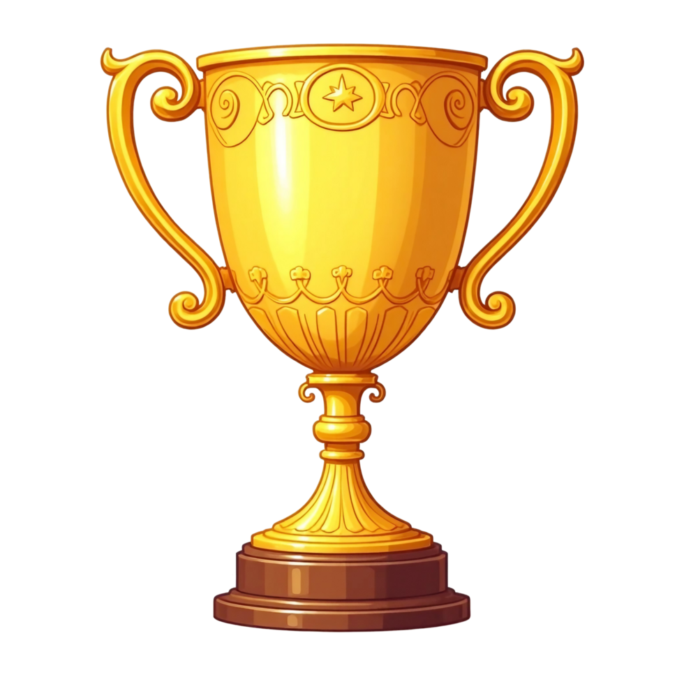 golden trophy clipart design png