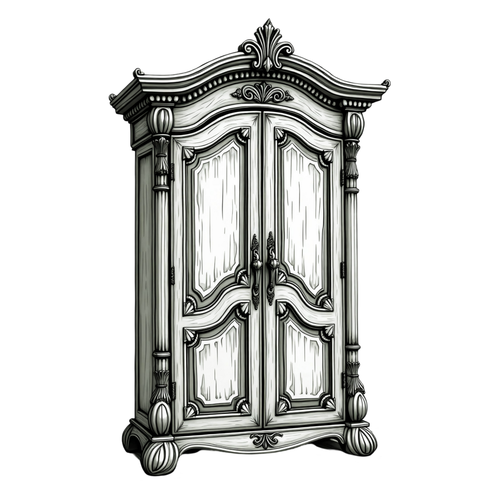 wooden wardrobe coloring book png