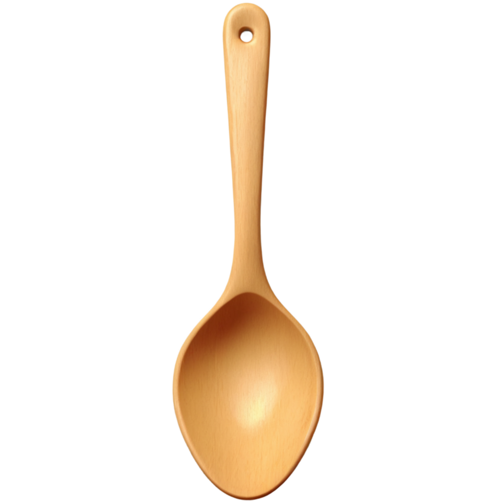 A traditional rice scoop, or crafted from wood, showcasing a simple yet essential kitchen tool. png