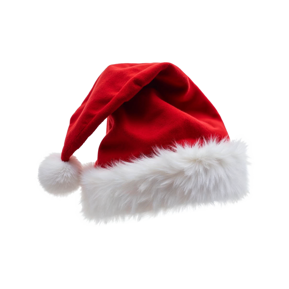 red and white Santa hat png