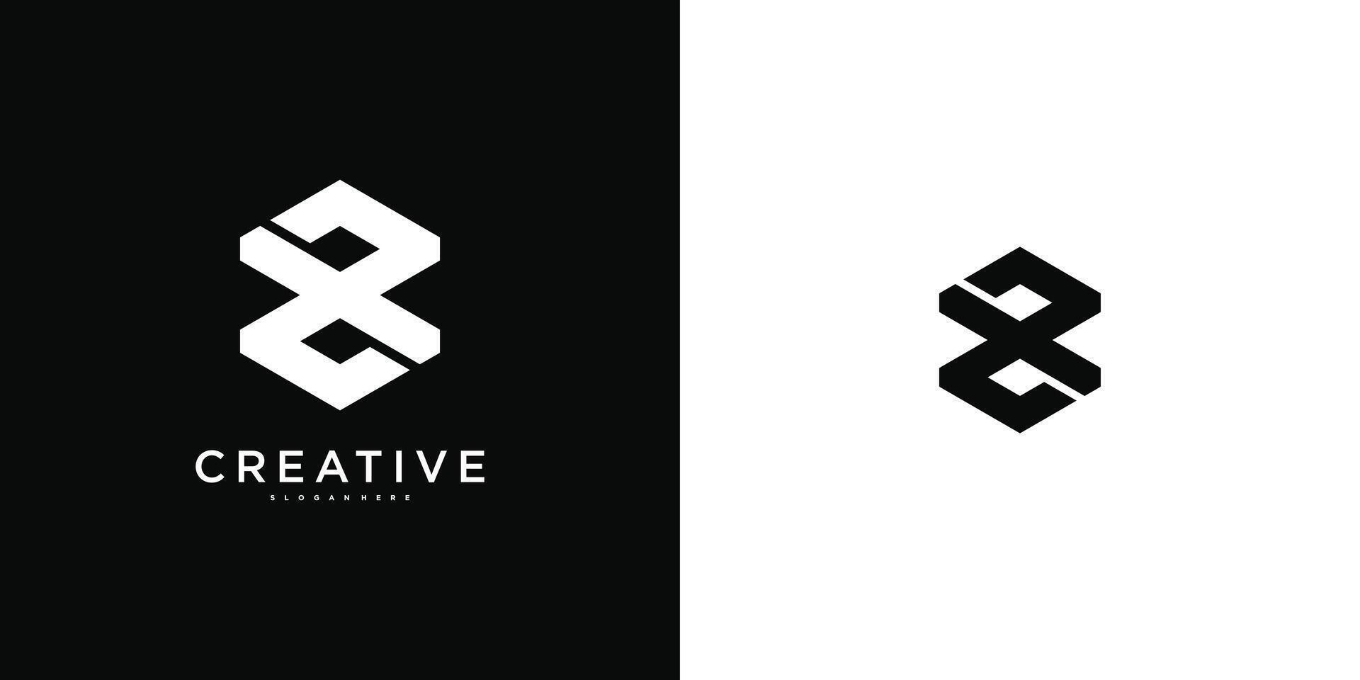 Modern number 8 logo design template. vector