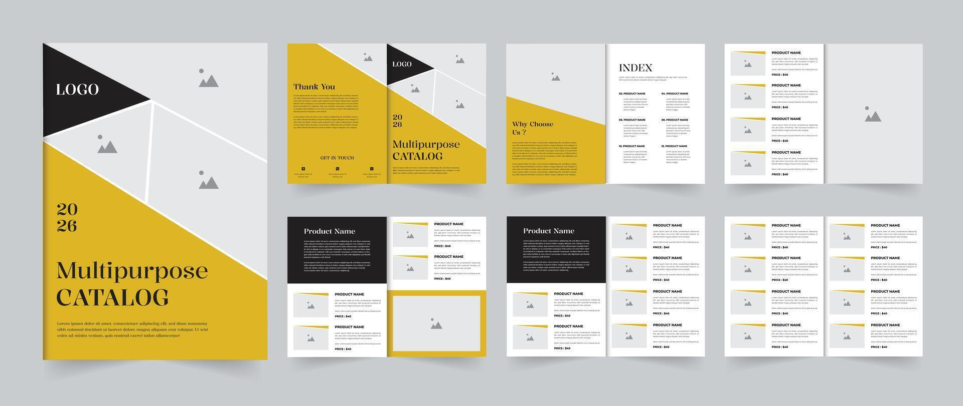 Multipurpose Catalog design template A4 size well organized catalog layout vector