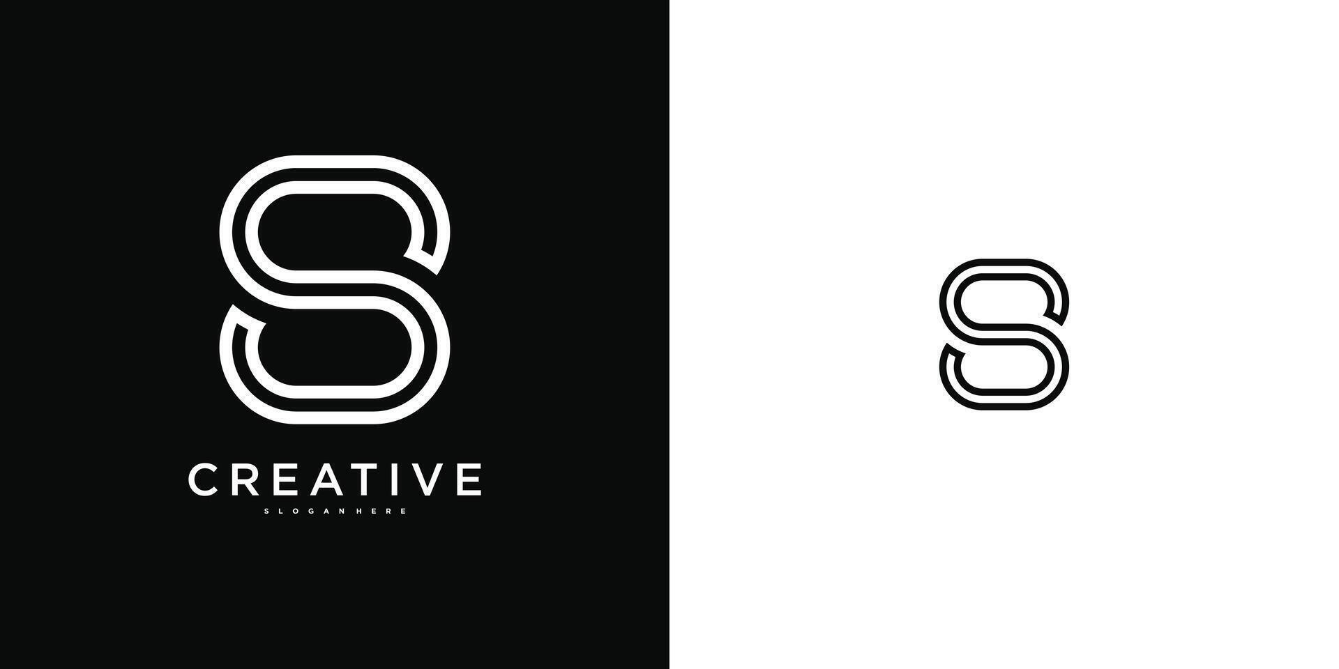 Minimal initial letter S logo design template. Premium vector