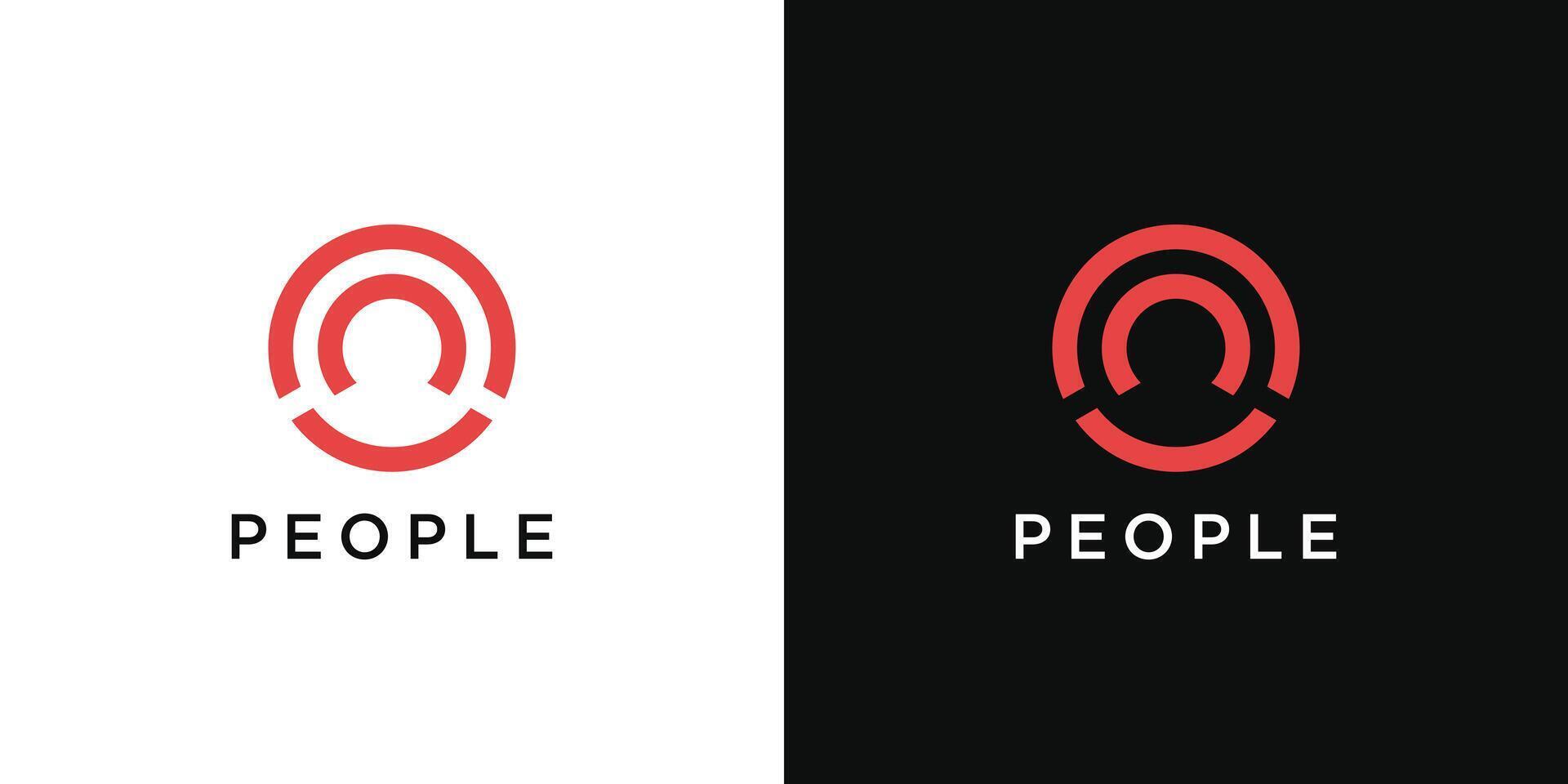 People icon, circle and human shape logo designs vector