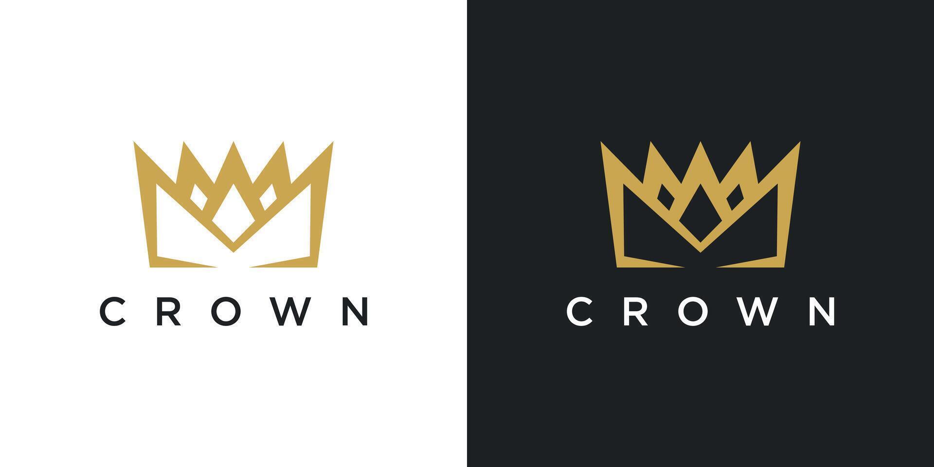Abstract gold crown logo. Royal king design vector