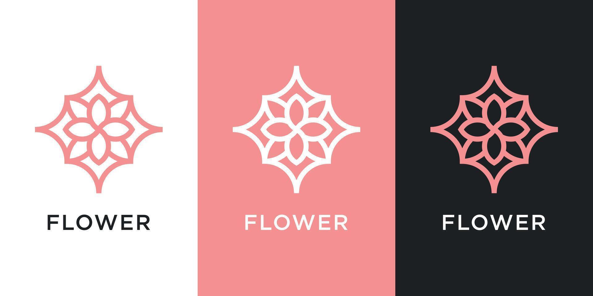 Abstract flower logo design template. Luxury ornament concept vector