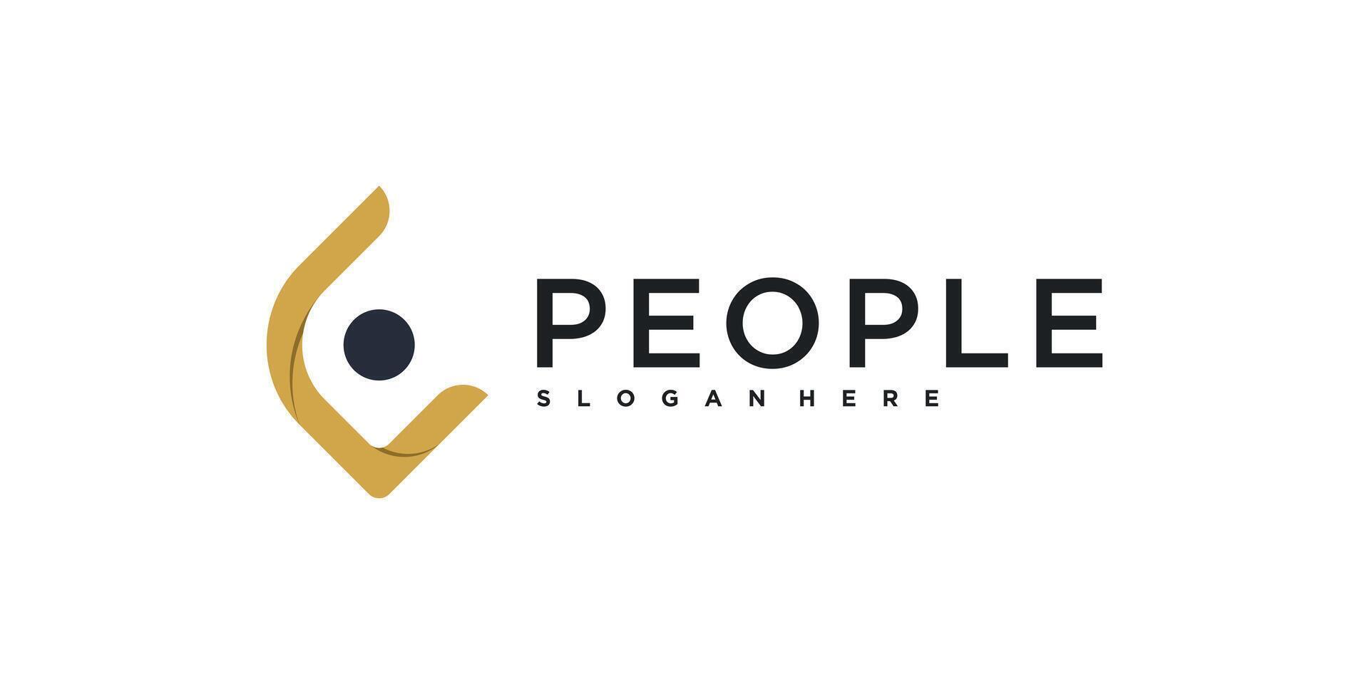 Abstrack people logo design, human symbol style vector