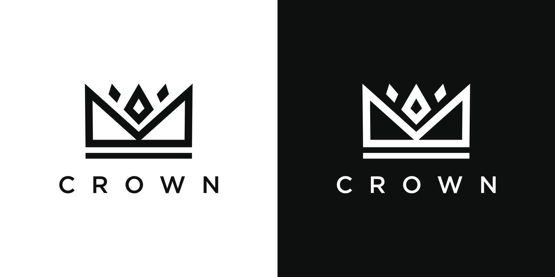Abstract black crown logo. Royal king icon design vector