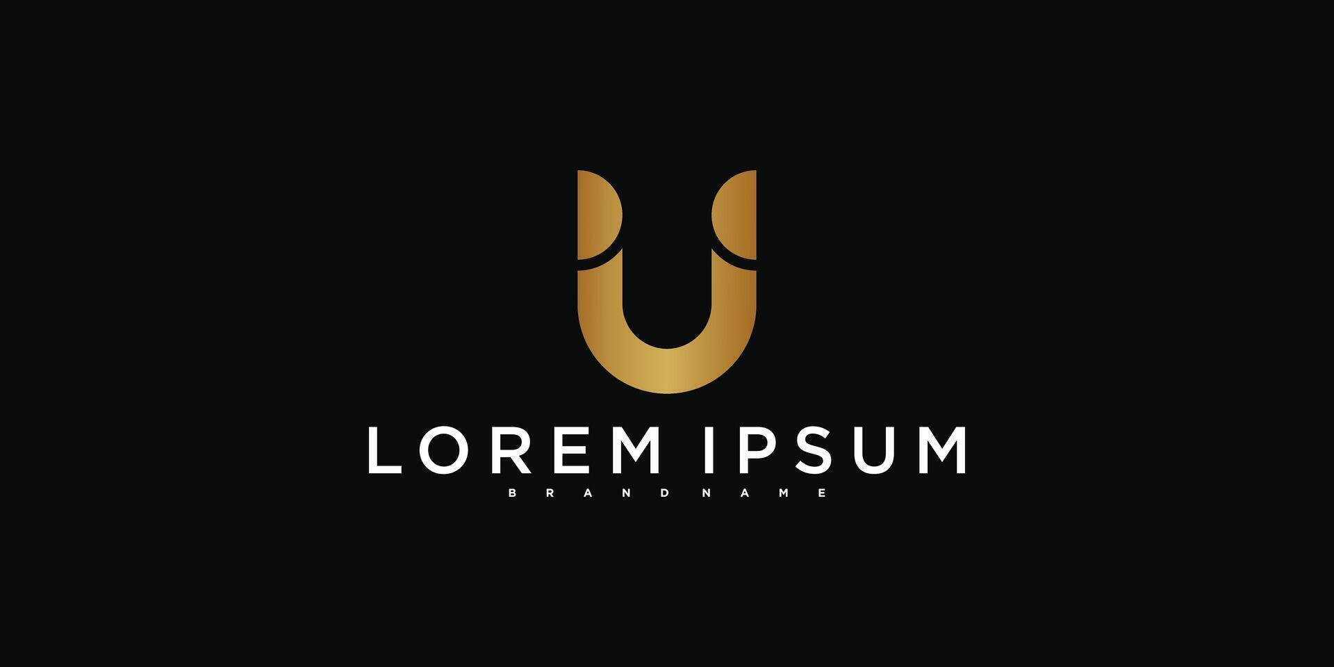 Modern initial letter U logo design template. Premium vector