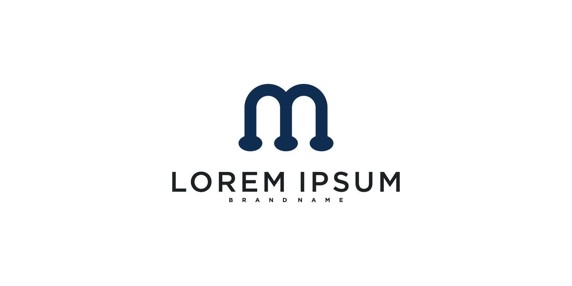 Modern initial letter M logo designs template vector
