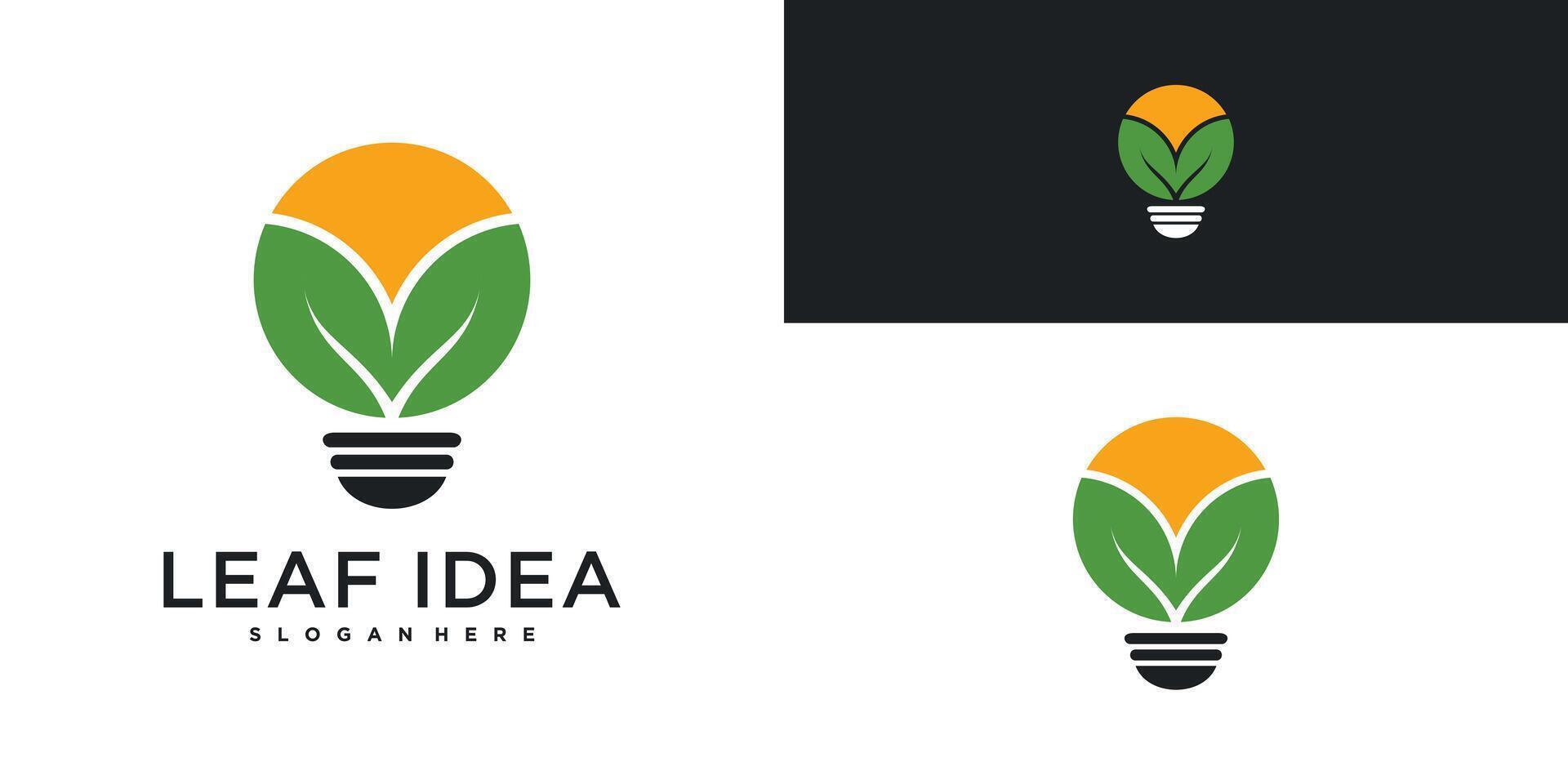 Nature bulb logo design, creative idea and inspiration concept. Premium vector
