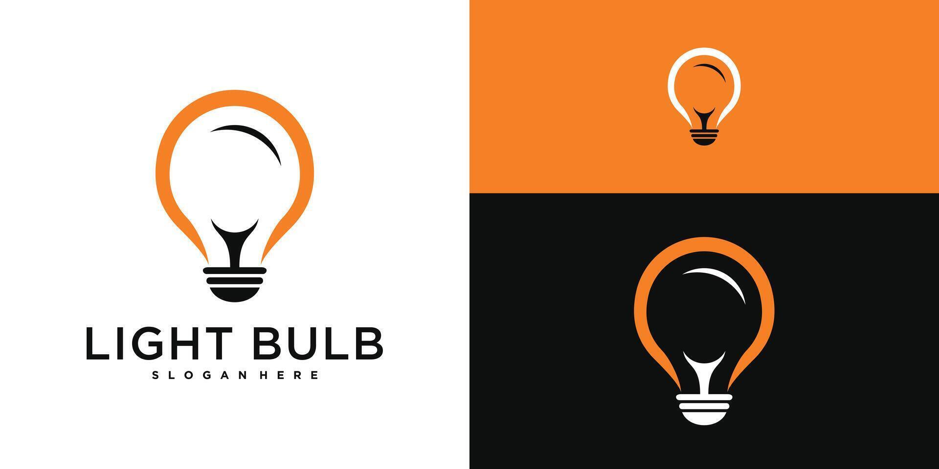 Light bulb logo design, creative idea and inspiration concept vector