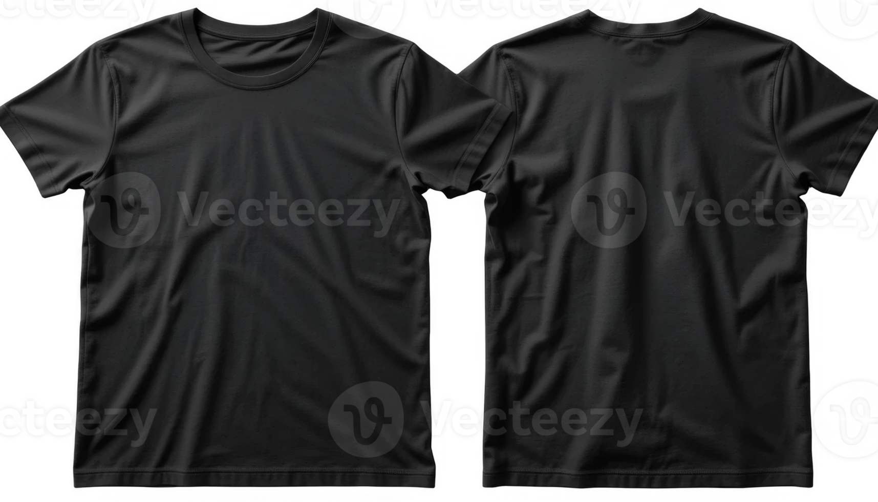 Black T-Shirt Mockup Front and Back View High-Quality Apparel Template for Design Presentation png