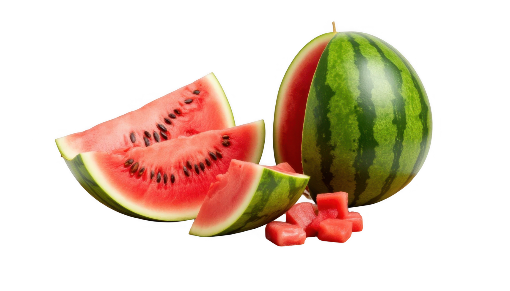 Juicy Slices of Watermelon A Refreshing Summer Treat, Perfectly Sliced and Ready to Enjoy png
