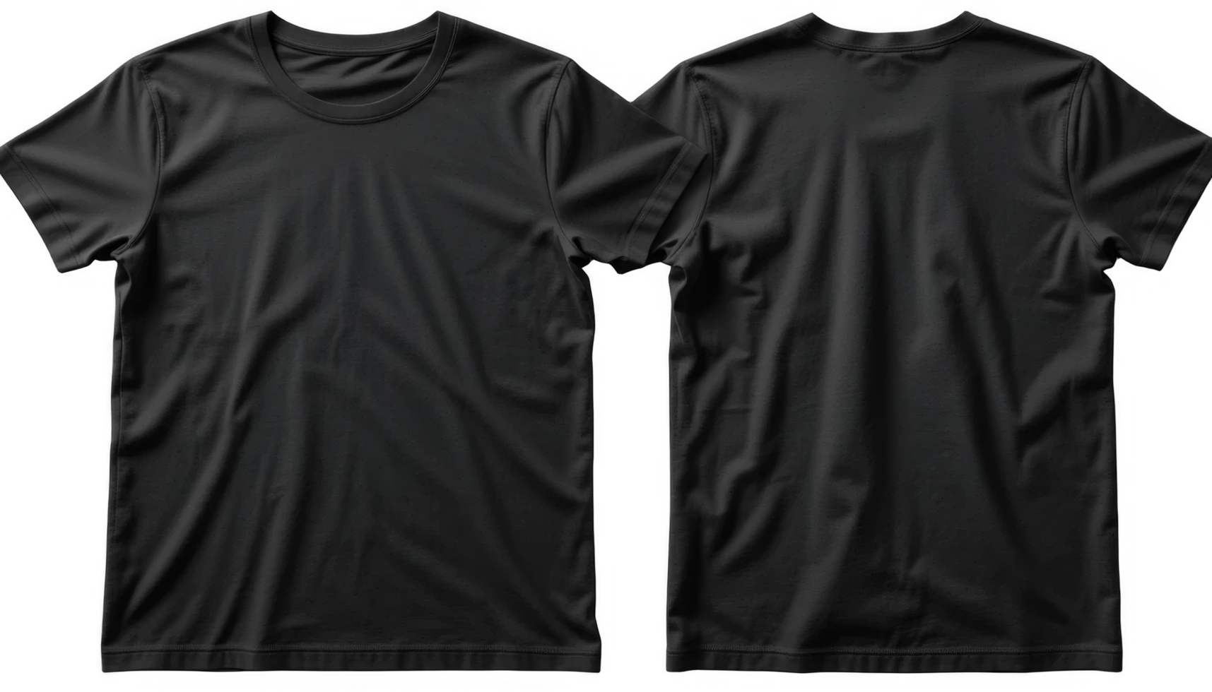 Black T-Shirt Mockup Front and Back View High-Resolution Image for Design Presentation png