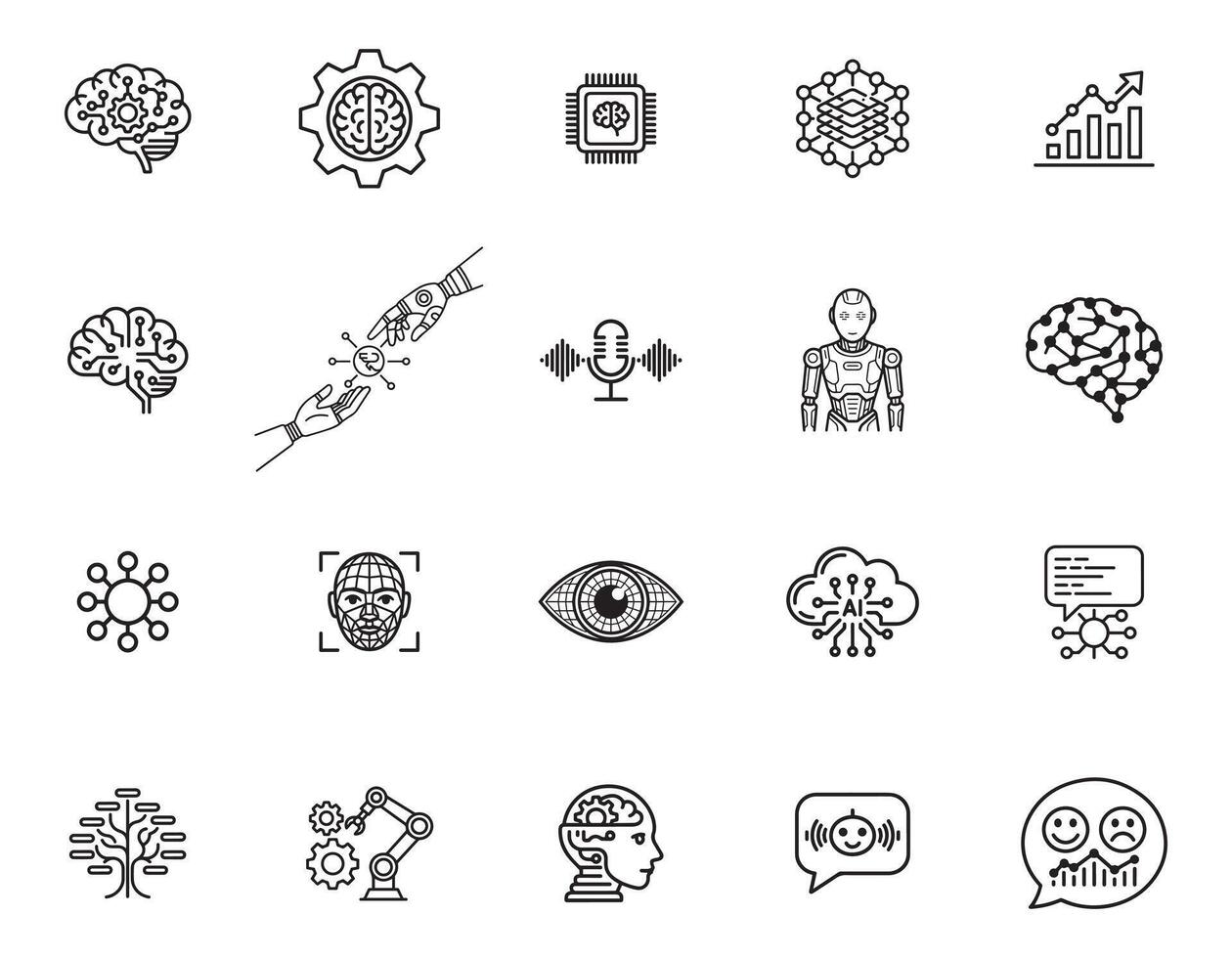 Smart AI and Automation Icons vector