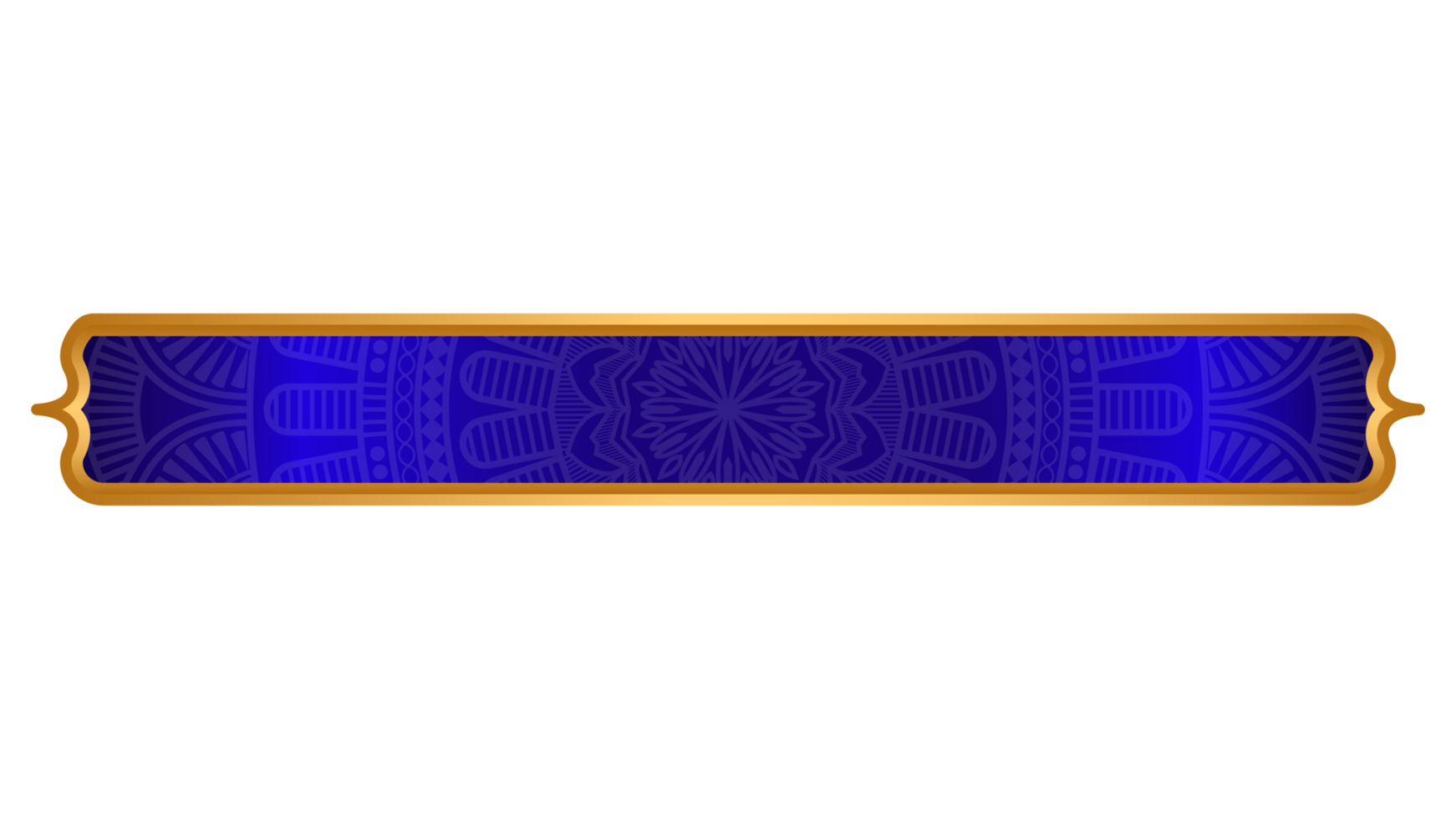 Blue Islamic Golden Banner Shape Text Box png
