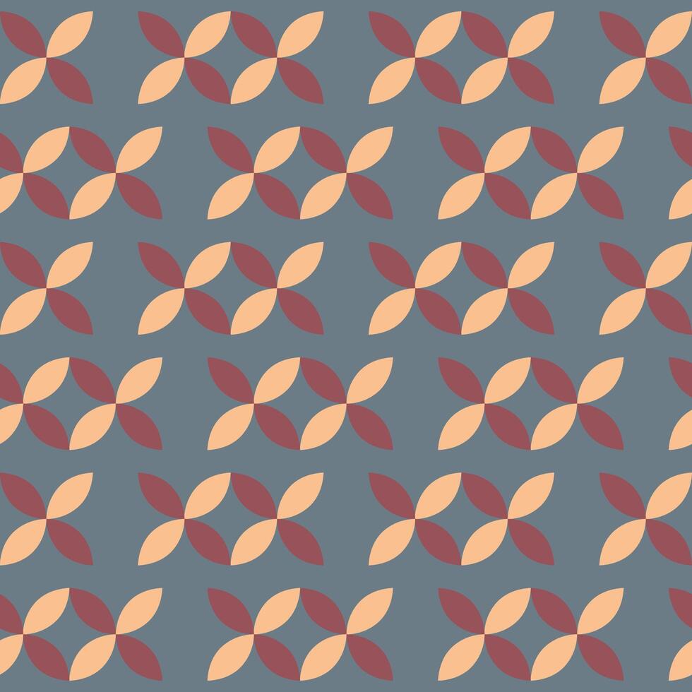 Seamless geometric pattern with abstract leaves in Scandinavian style. vector