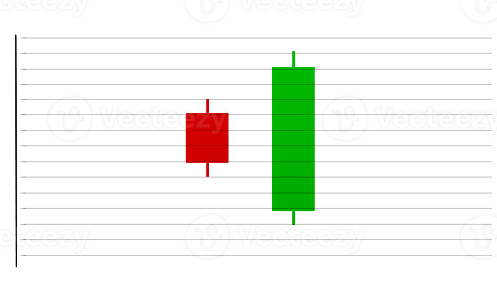 a bar chart with a green and red bar stock chart candlestick chart Cryptocurrency concept of learning to invest in cryptocurrencies png