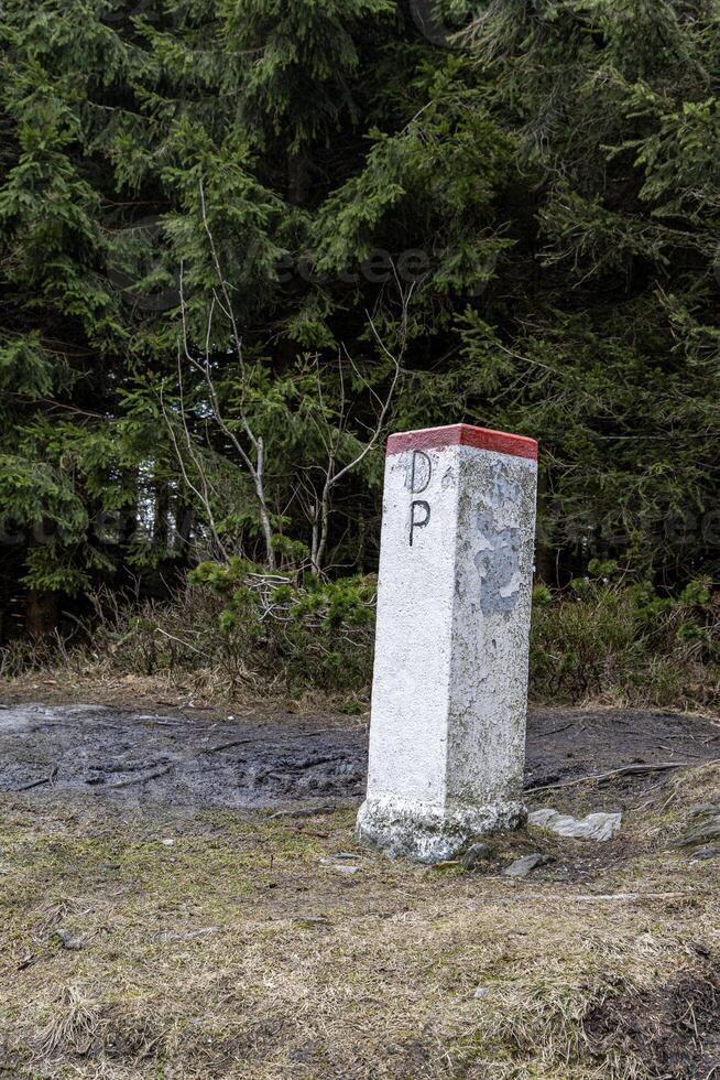 Border between, Poland and the Czech Republic, a border post in the eastern Sudetes near Mount Orlica photo