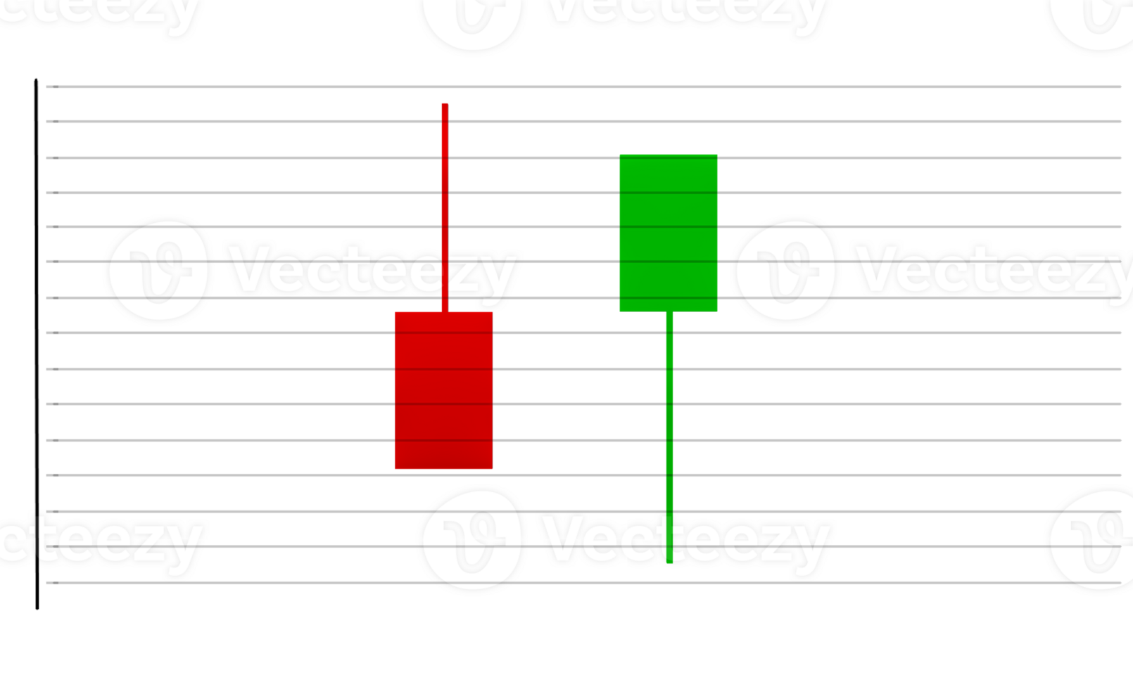 a bar chart with red and green bars stock chart candlestick chart Cryptocurrency concept of learning to invest in cryptocurrencies png