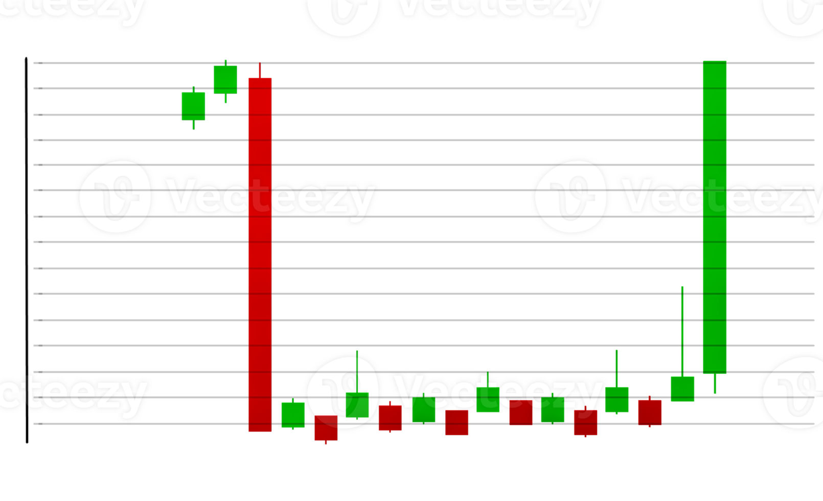 stock chart candlestick chart Cryptocurrency concept of learning to invest in cryptocurrencies chart with a red and green bar png