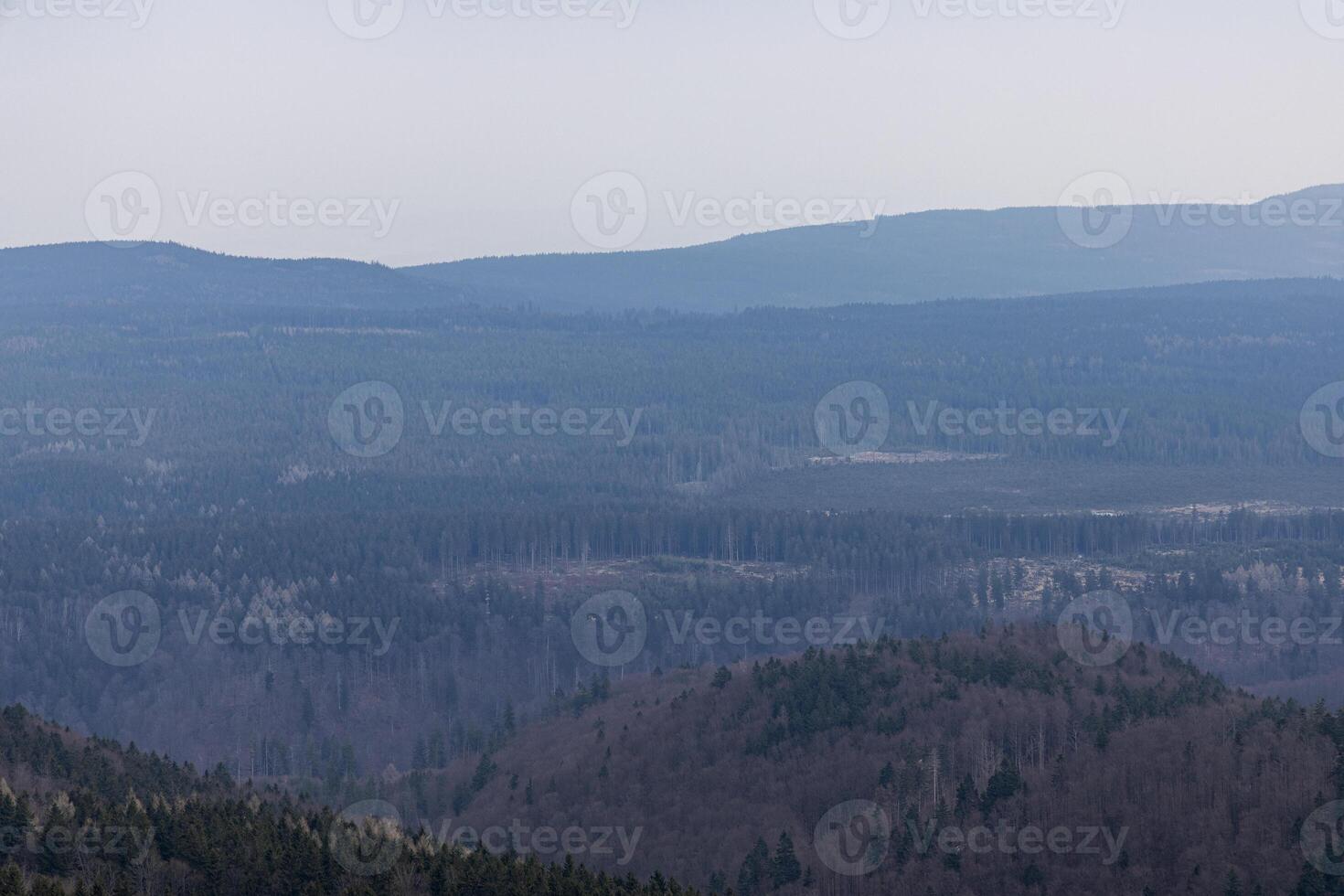 Mountain landscape, Eastern Sudetes on the border of Poland and Czech. photo