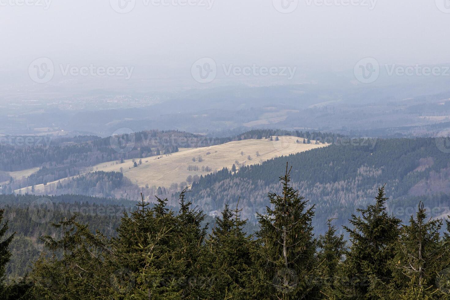 Mountain landscape. Eastern Sudetes on the border of Poland and Czech photo
