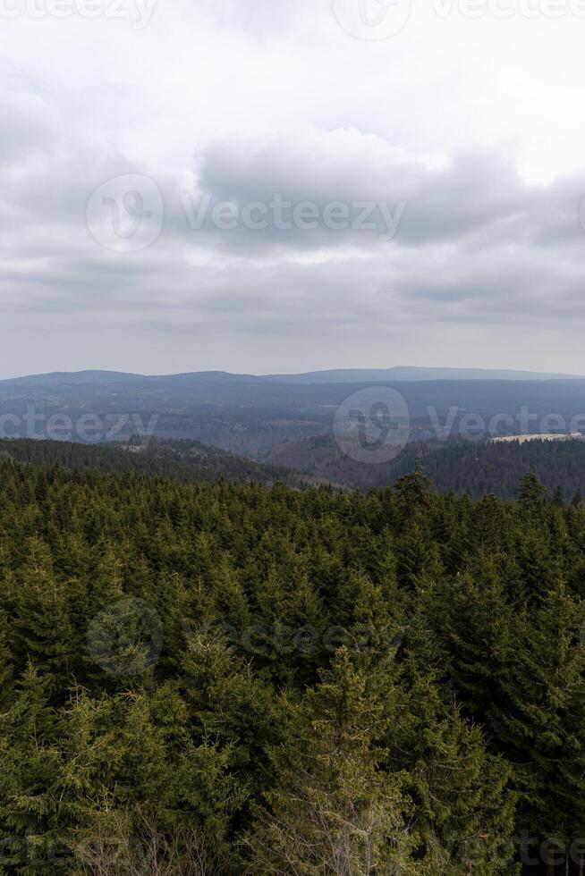 Mountain landscape. Eastern Sudetes on the border Poland and Czech. photo