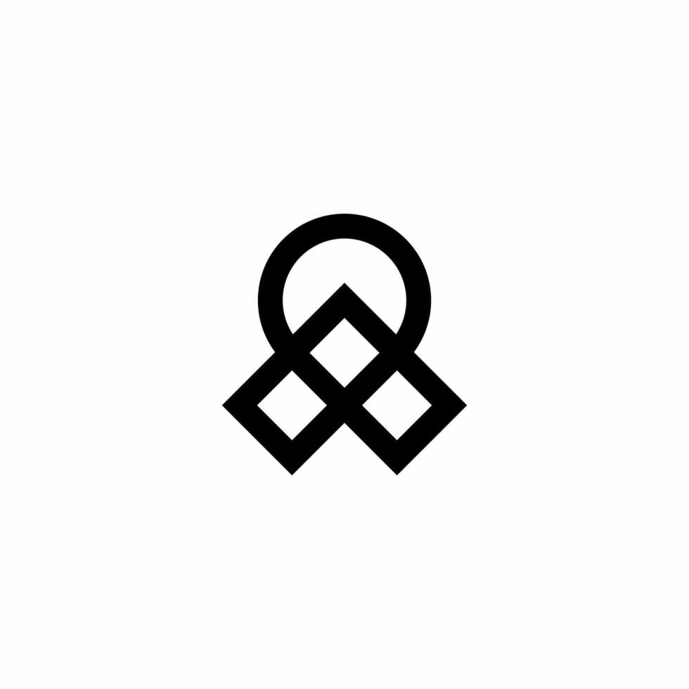 Pin Map Letter. The design of the letter A is combined with the Location Pin icon with a thick black line. vector