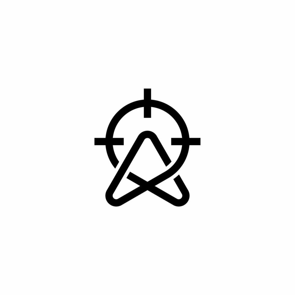 the letter A which forms like target practice, and round shield. vector