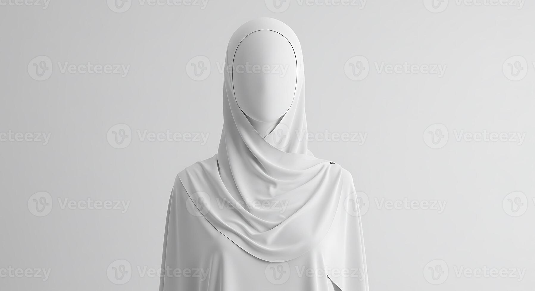 Woman's Head Scarf on Mannequin in Neutral Studio photo