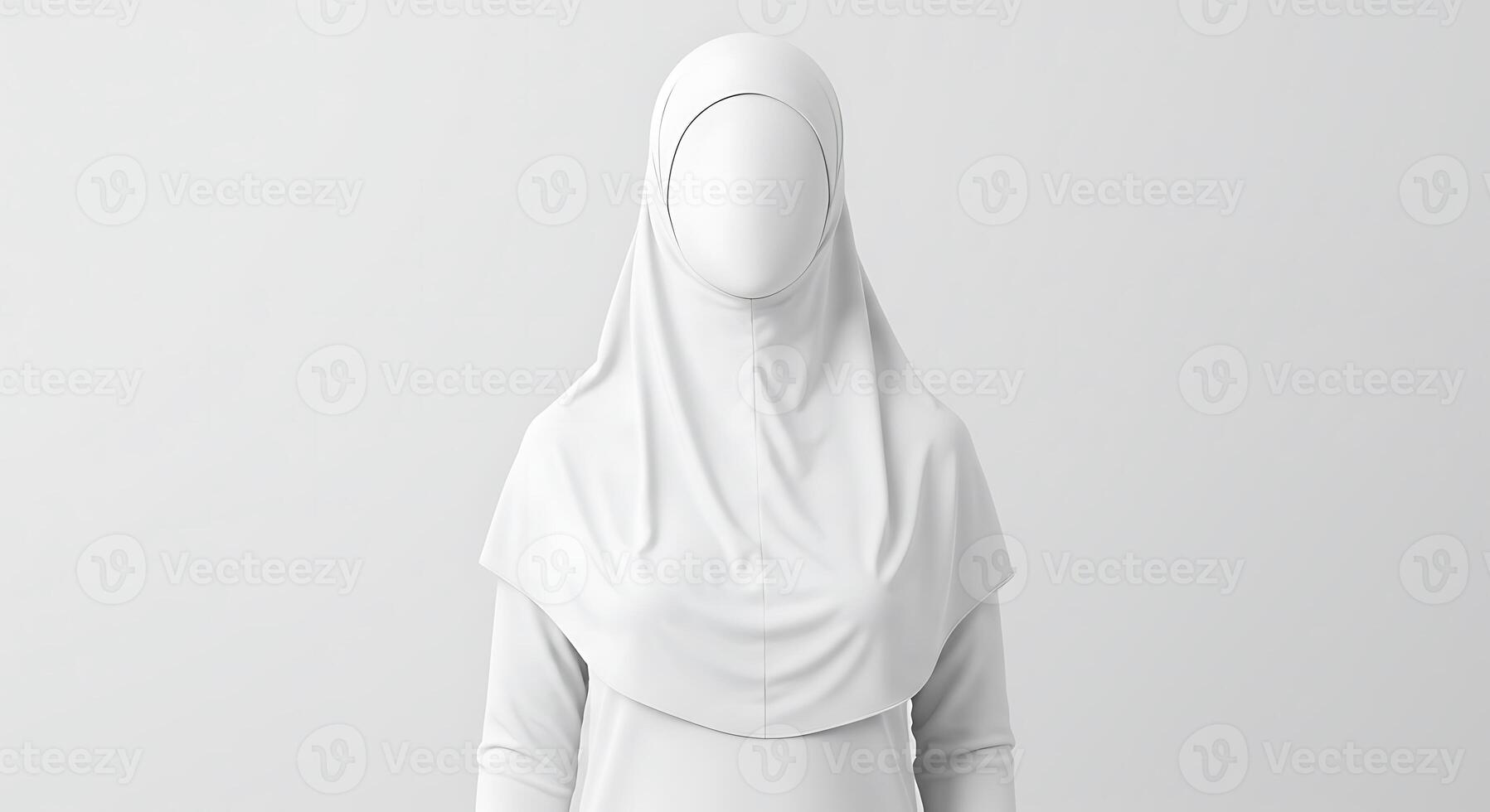Person Wearing Head Covering in Studio on White Background photo