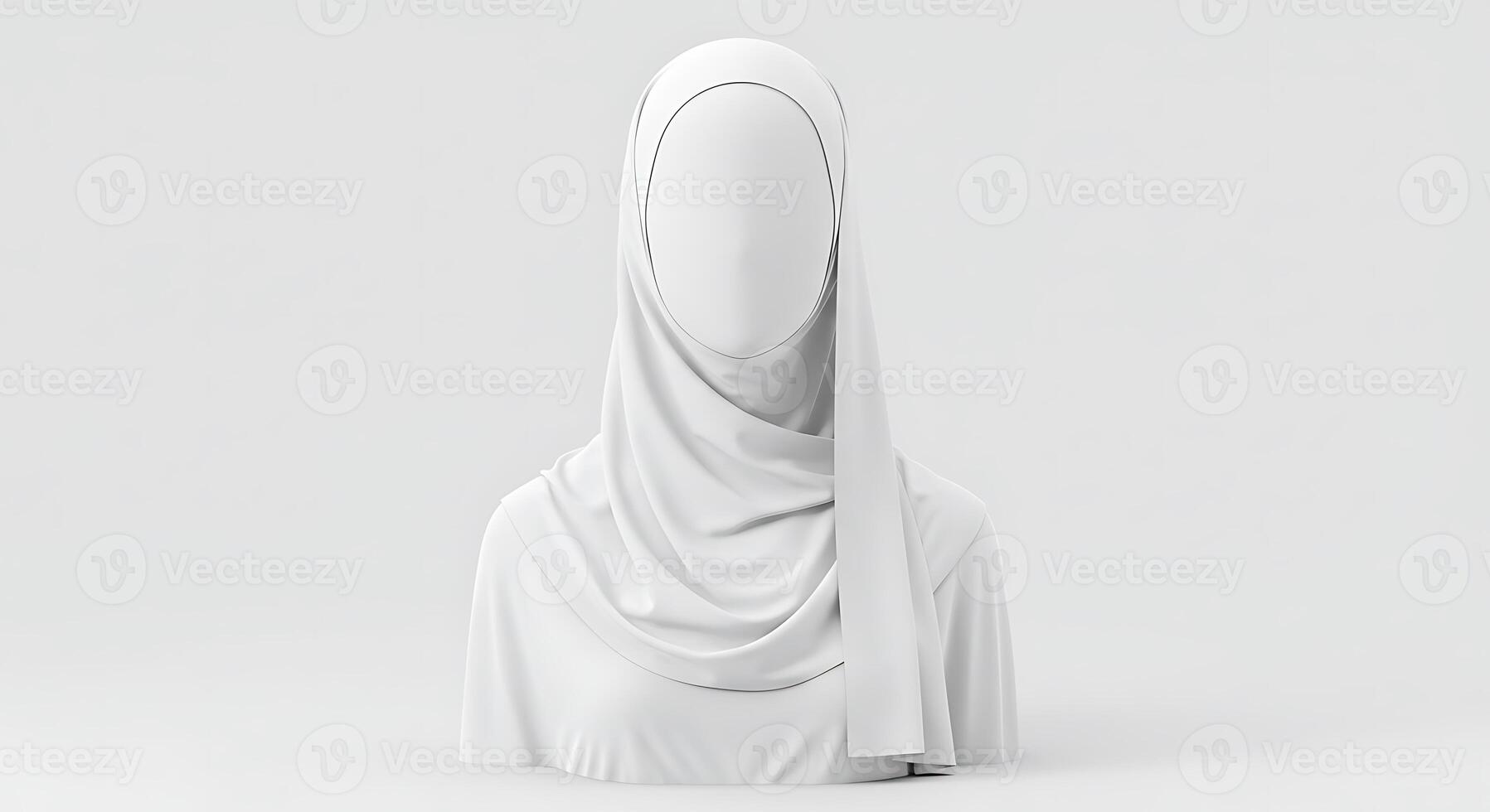 Womannequin Wearing Headscarf Fashionably Displayed photo