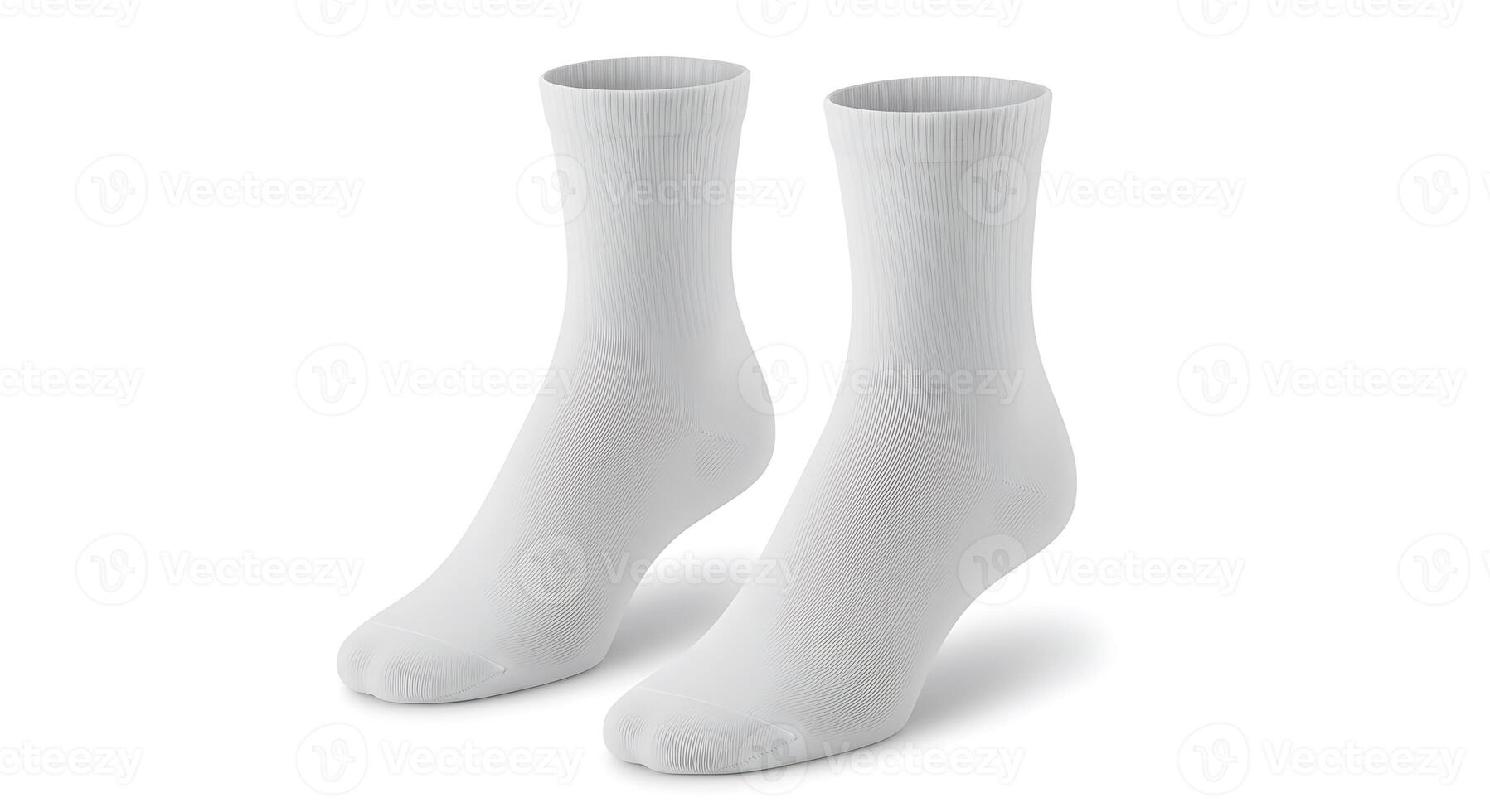 Pair of White Socks Studio Shot on White Background photo