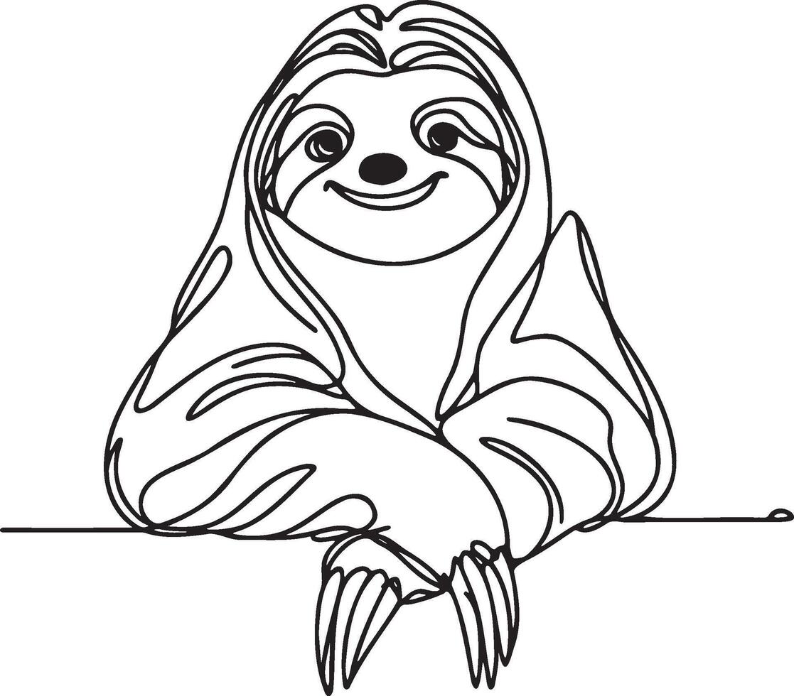 Sloth Line Art. vector