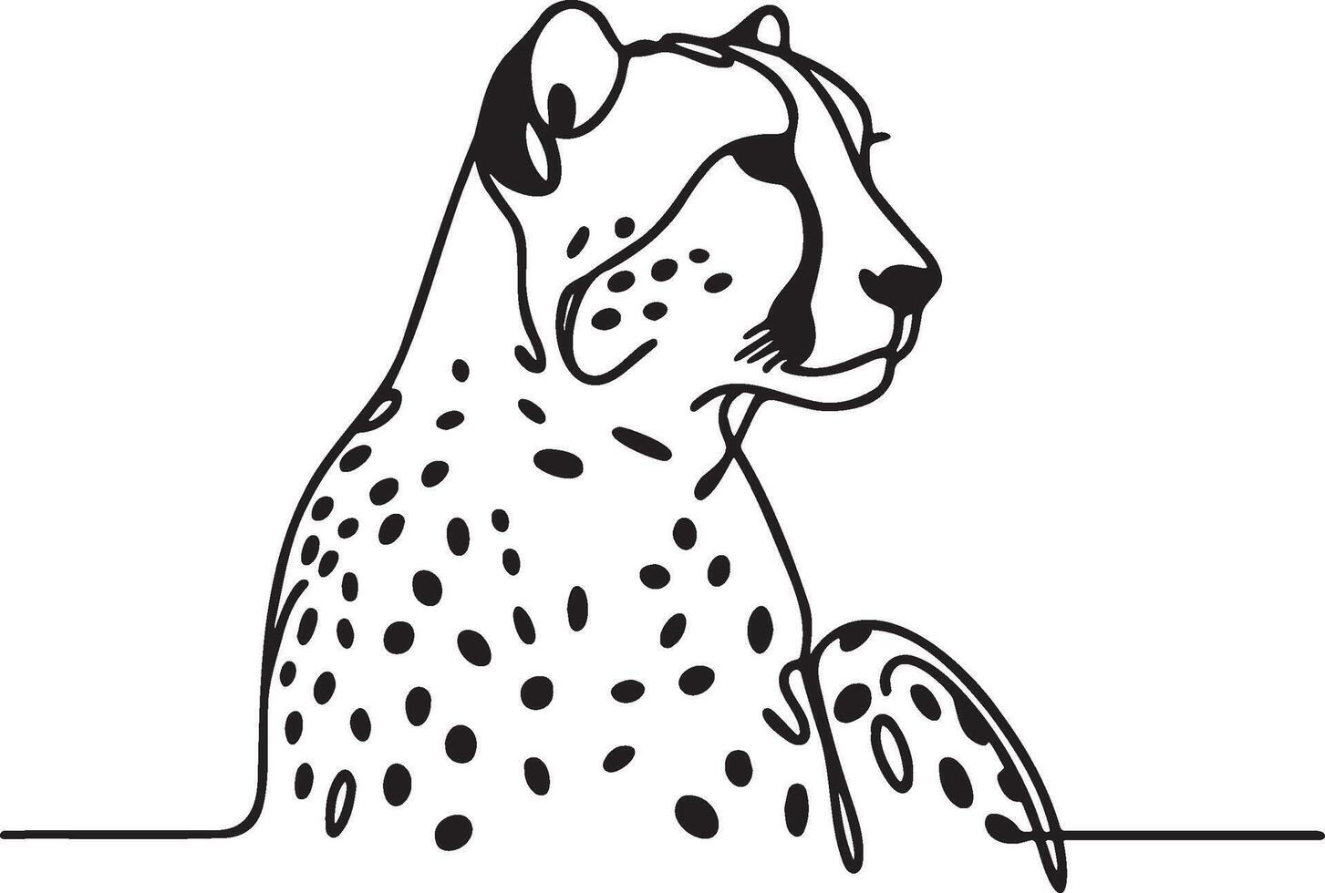 Cheetah Line Art. vector
