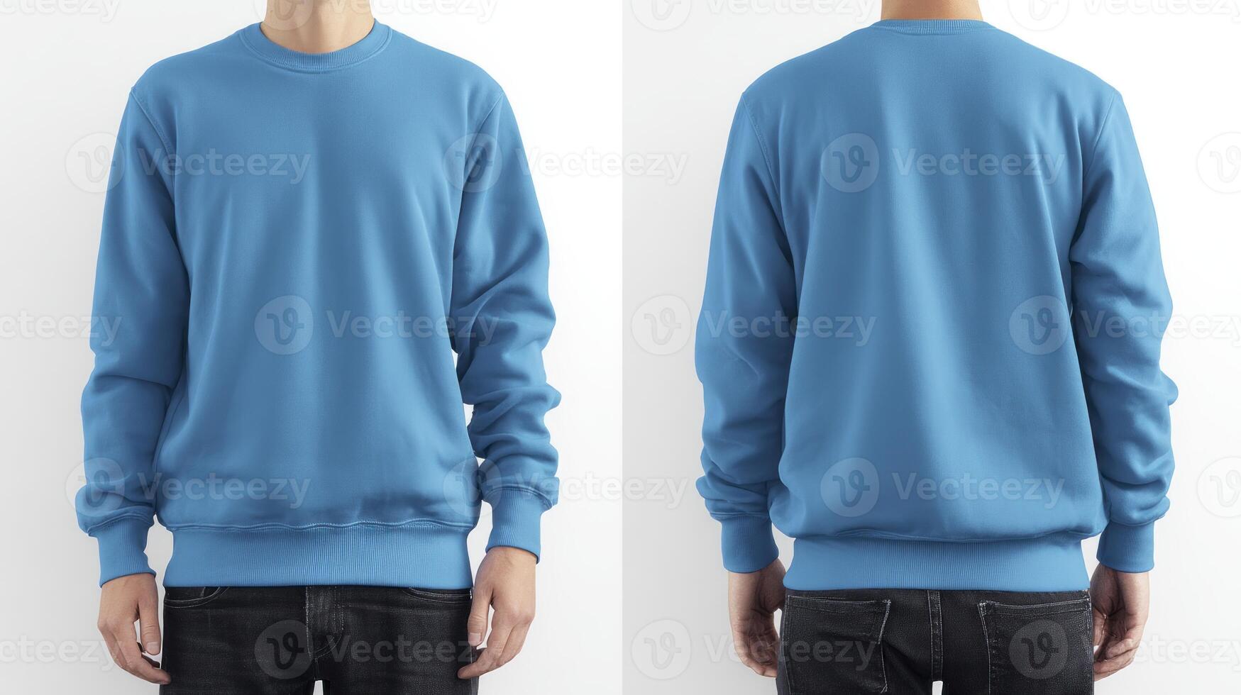 Sky Blue Sweatshirt Apparel Display Showing Front and Back Views photo