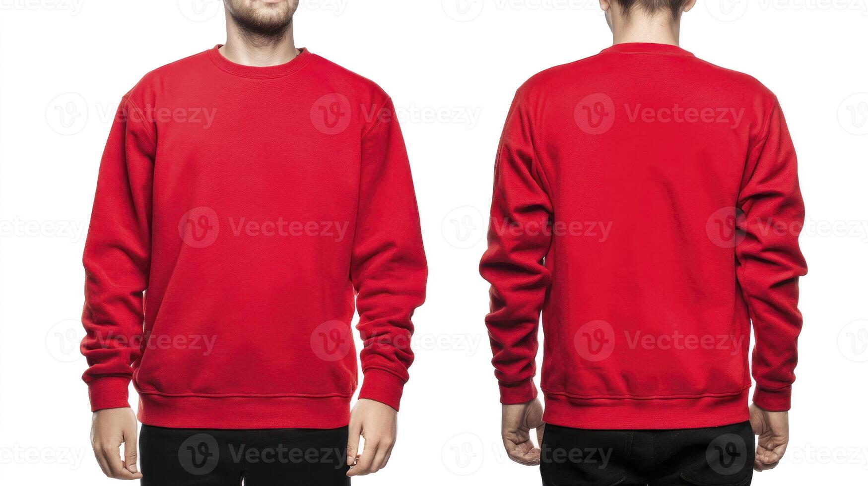Red Sweatshirt Front and Back View on Mannequin for Apparel Mockup photo