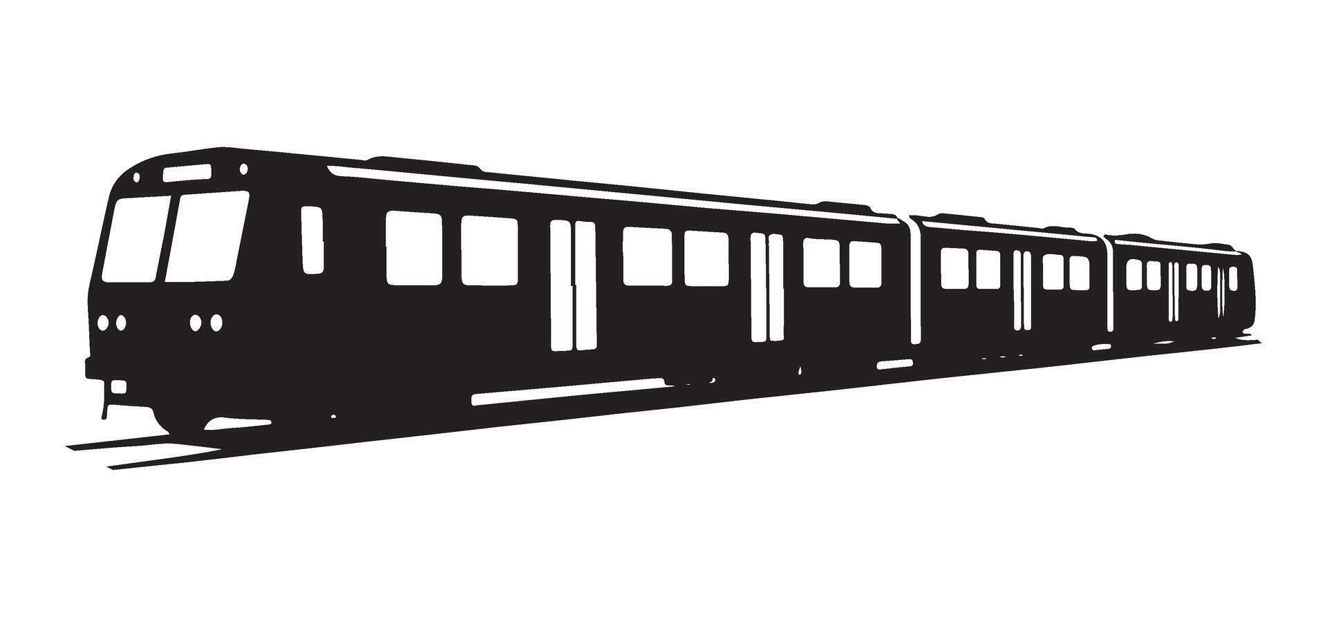 Subway Train Silhouette Graphic For Transportation Projects vector