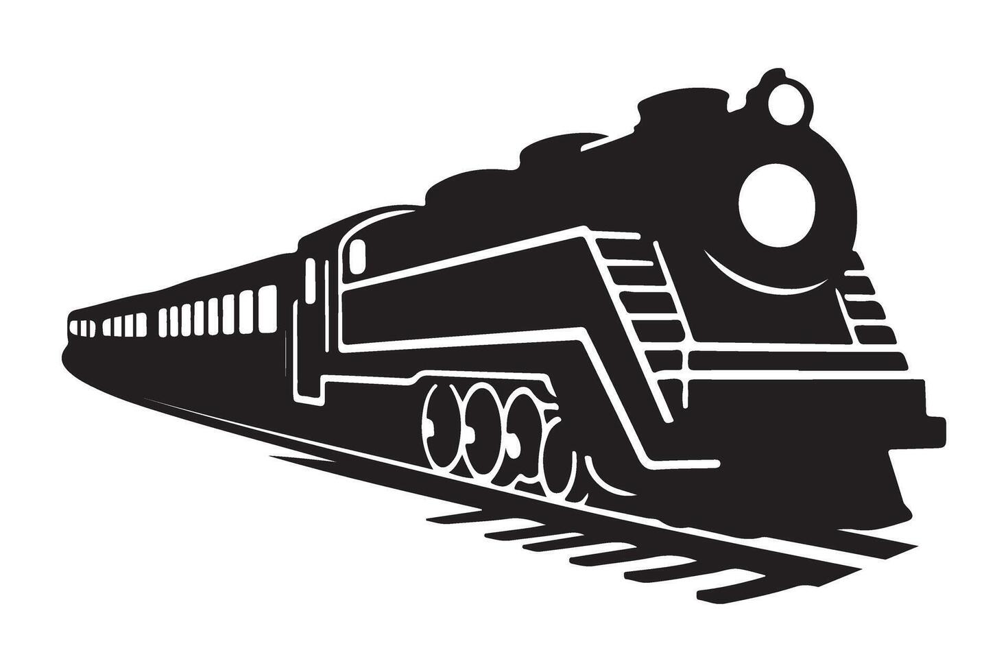 Classic steam engine train illustration for vintage railway designs vector